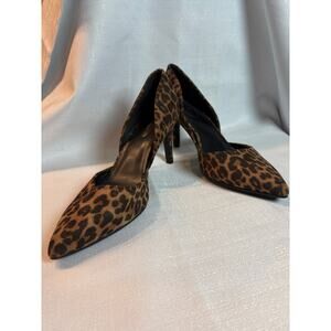 Leopard Print Pumps by Bandolino Womens size 81/2 d'Orsay Pointed Toe Heels